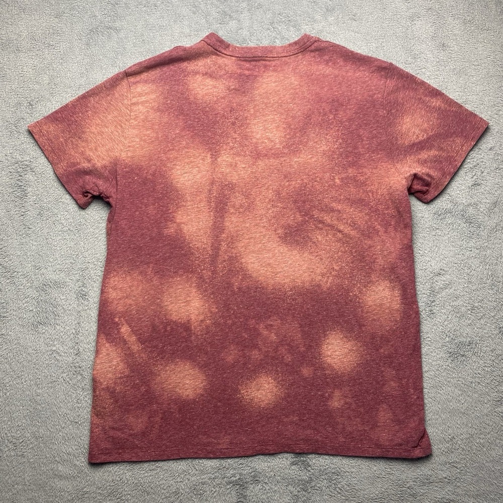 Levi's‎ T-shirt Men's Size Large Red Distressed Acid Wash Bleach Dyed - Picture 2 of 7